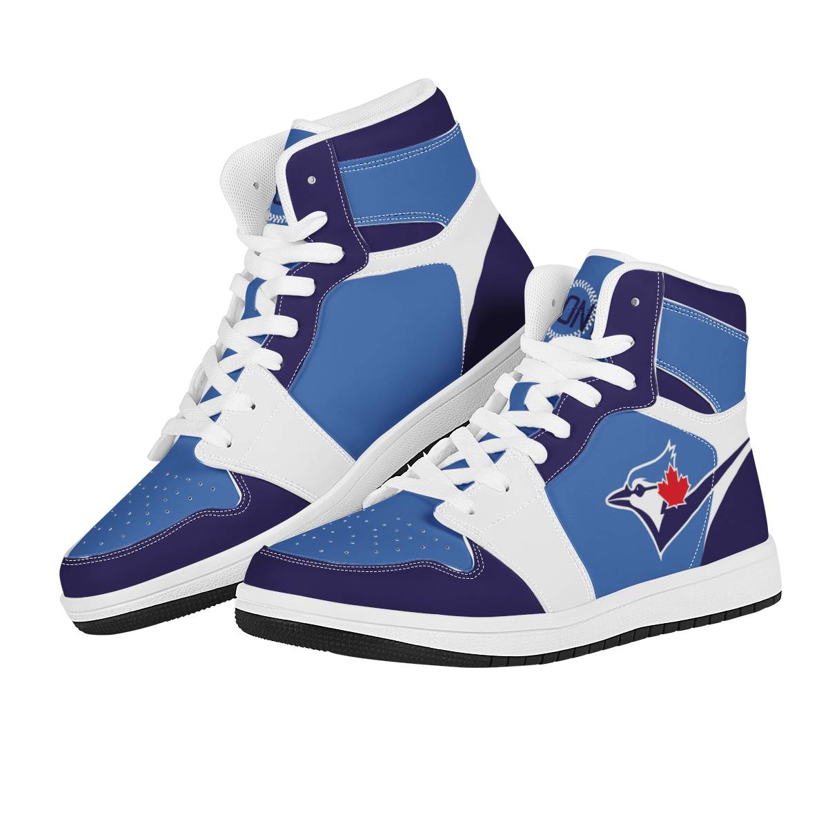 Women's Toronto Blue Jays High Top Leather AJ1 Sneakers 001